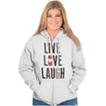 thumbnail image 5 of Live Love Laugh Valentines Day Hearts Zip Hoodie Sweatshirt Women Brisco Brands M, 5 of 6