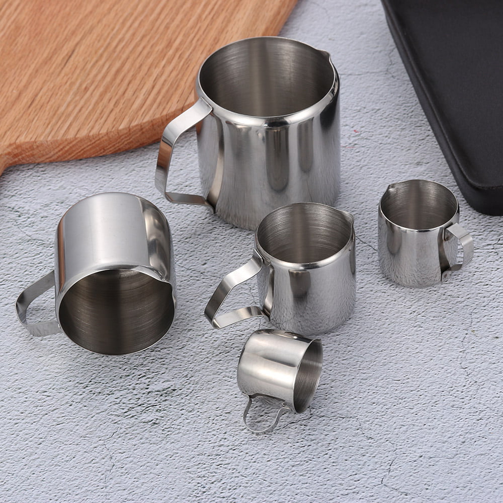blue Liyeehao Frothing Pitcher Stainless Steel Milk Cup Milk Frother Cup Environmentally Metal Frothing Pitcher for Home Kitchen Cafes