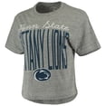 thumbnail image 2 of Women's Pressbox Heathered Gray Penn State Nittany Lions Sanibel Knobi Crop T-Shirt, 2 of 3