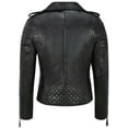 thumbnail image 2 of Leather Biker Jacket Women Black Motorcycle Jacket Womens Motorcycle Jacket Best Leather Motorcycle Jacket Motorcycle Riding Jacket size XL, 2 of 5