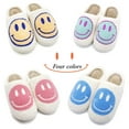 thumbnail image 3 of Smiley Face Slippers for Women Men, Anti-Slip Soft Plush Comfy Indoor Slippers, US 5-6 (37-38), 3 of 6