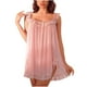 thumbnail image 2 of Karight Women's Floral Lace Trim Mesh Nightdress Sleeveless Sweetheart Neck Sheer Nightdress Briefs 2Pcs Set Nightwear, 2 of 3