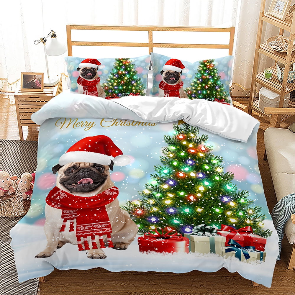 Pug christmas bedding cheap