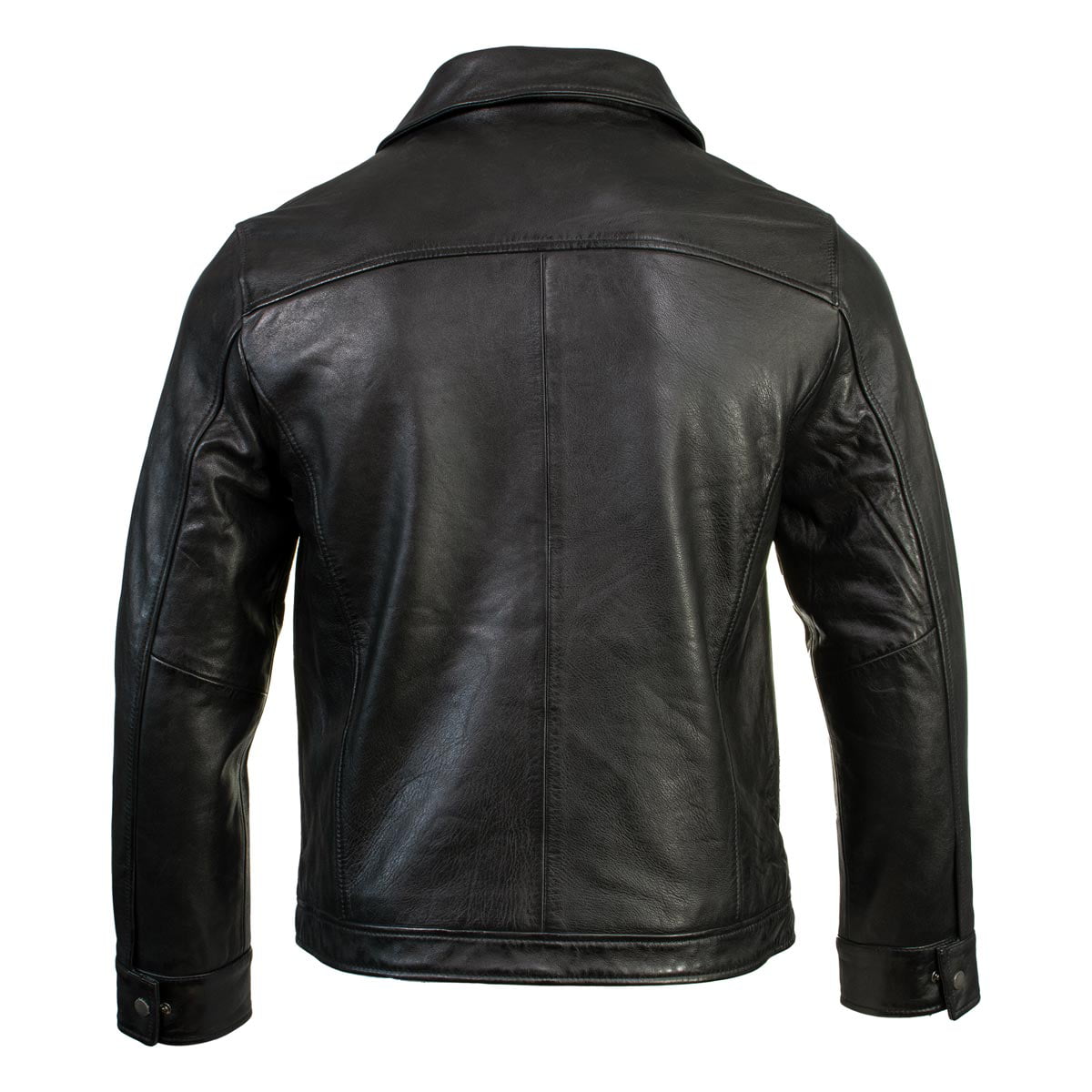 Boston Harbour 2.0 Men's Black New Zealand Lamb Leather Fashion Car Coat Jacket Large
