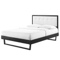thumbnail image 1 of Platform Bed Frame, King Size, Wood, Black White, Modern Contemporary Urban Design, Bedroom Master Guest Suite, 1 of 10