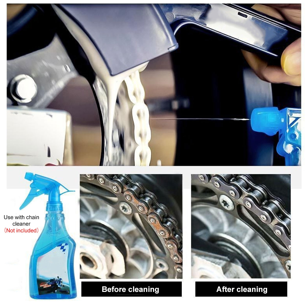 Bike Chain Cleaner Bicycle Motorcycle Chain Cleaning Brush Dual