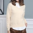 thumbnail image 2 of Sentmoon Jacket Women Long Sleeve Sweaters Plus Size Solid Color Loose Soft and Cozy Sweatshirt for Women Stylish Fall and Winter for Weekend Outings Beige M, 2 of 4