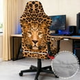 thumbnail image 4 of Xoenoiee Brown Leopard Print Stretchable Gaming Chair Cover, Washable Anti-Scratch Slipcover with Armrest Protection, Cat Scratch Proof for Office and Computer Chairs, 4 of 7