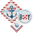 thumbnail image 1 of Paquete de suministros náuticos para baby shower para 16 invitados: 3 artículos, platos grandes, platos pequeños, servilletas Nautical Baby Shower Party Pack 720670248693, 1 of 1