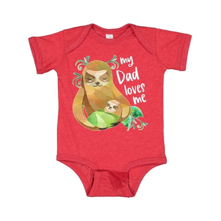 

Inktastic My Dad Loves Me Cute Sloth and Baby Gift Baby Boy or Baby Girl Bodysuit