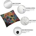 thumbnail image 6 of Acheng Colorful Sugar Skull Halloween Graphic Throw Pillow Covers,Set of 2, Multicolor 12x12in, 6 of 7