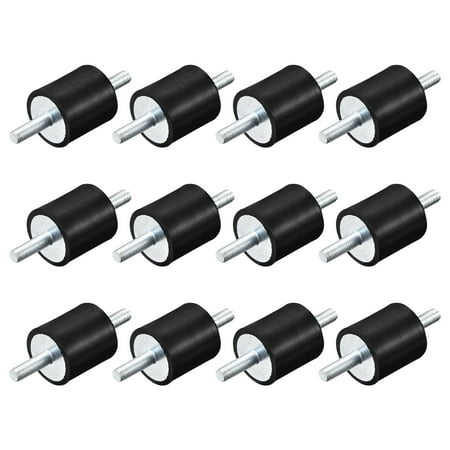 

M6x18mm Rubber Mounts 12 Pack Anti Isolator Studs Shock Absorber Male 25x25mm