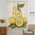 thumbnail image 3 of Summer Lemon Sheer Curtains 72 Inches Long, Yellow Fruits Green Leaf Vintage Light Filering Curtains, Breathable Simi Curtain Privacy Drapes for Living Room Bedroom Lightweight Window Treatment, 3 of 9