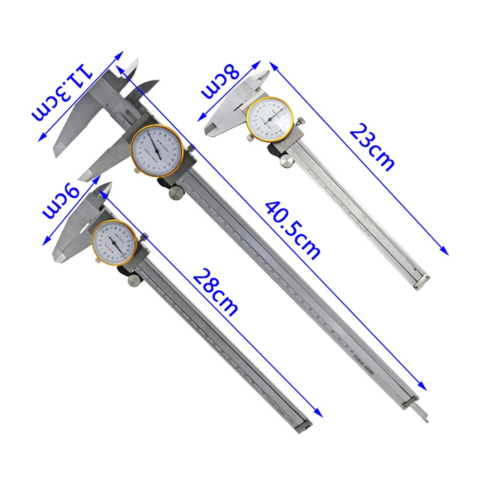 0-150mm 200/300mm Dial Caliper Metal Vernier Caliper With Dial Indicator Stainless/Carbon Steel Gauge Measuring Tools Micrometer ,Complete Kit