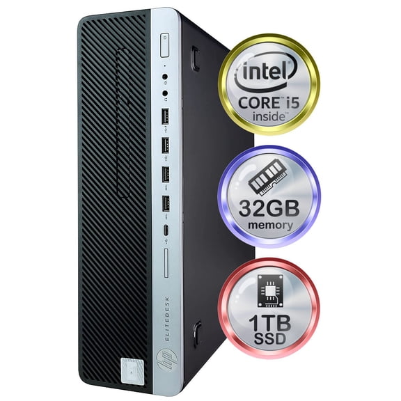 Restored HP ProDesk 600G3 Desktop Computer Quad Core Intel i5 (3.2GHz) 32GB DDR4 RAM 1TB SSD Solid State Windows 10 Professional Home or Office PC (Refurbished)