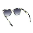 thumbnail image 4 of Womens Boyish Hipster Horn Rim Fashion Plastic Chic Sunglasses Flower - Smoke, 4 of 4