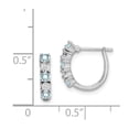 thumbnail image 2 of FB Jewels Sterling Silver Rhodium-plated Aquamarine & Diamond Earrings, 2 of 2