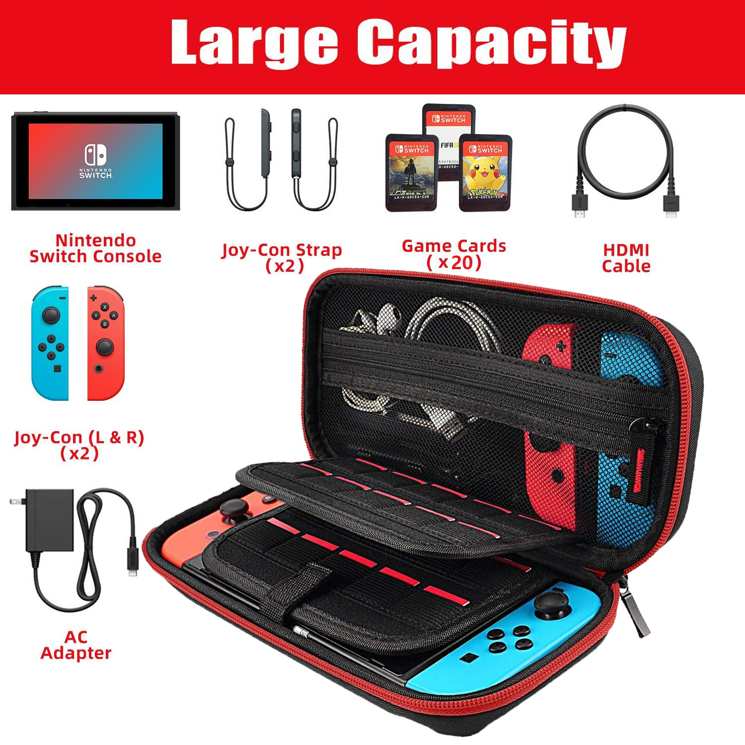 PHANCIR Nintendo Switch Carrying Case with 20 Game Slots photo 6
