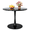 Black, variant on MIERES Dining Table 31.5" Circle Tulip with Wood Thickened Tabletop & Sturdy Metal Pedestal Leisure Bistro Kitchen Tables 4 People Small Places Living Room Cafe,Blac