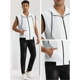 thumbnail image 5 of Unique Bargains Men's Hoodie Vest Zip Up Sleeveless Drawstring Hooded Sweatshirt L White, 5 of 5