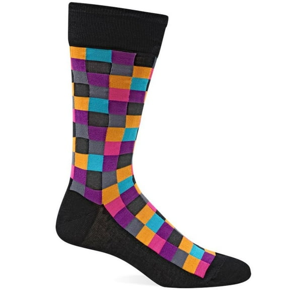 Hot Sox Mens Basics Collection Boxes Slack Sock, 10-13, Black