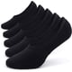 thumbnail image 1 of Xiao Hua Calcetines náuticos invisibles de algodón grueso para mujer, deportivos y de ocio, de caña baja, con suela plana, antideslizantes, 5 pares, color negro medio, 1 of 3