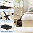 thumbnail image 4 of Bed Frame with 2 Storage Drawers, Wooden Low Profile Bed Frame, No Headboard, Wood Slat Support, Noise Free, No Box Spring Needed, Easy Assembly, 4 of 7