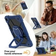 thumbnail image 6 of Allytech for Galaxy Tab A9+ 11" Case SM-X210 X215 2023, Rugged Shockproof Kids Friendly Kickstand Handle Grip Shoulder Strap Bumper Tablet Case for Samsung Galaxy Tab A9 Plus - Navy+Black, 6 of 9