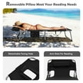 thumbnail image 6 of Patiojoy Beach Lounge Chair Reclining Chair with 5 Adjustable Positions Detachable Pillow &Hand Ropes Black, 6 of 10