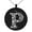 Black, variant on Stainless Steel Letter P Initial Dotted Monogram Engraved Small Medallion Circle Charm Pendant Necklace