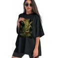 thumbnail image 3 of Plus Size Shirt for Women Black Tops for Women Oversized Short Sleeves Shirt for Women Fox T Shirt Crewneck Shirt for Women L, 3 of 5
