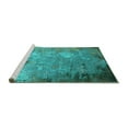 thumbnail image 2 of Ahgly Company Machine Washable Indoor Square Oriental Turquoise Blue Industrial Area Rugs, 6' Square, 2 of 4