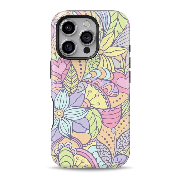 DesignSkinz Scratch-Resistant Hard Slim Case Compatible with iPhone 16 (Compatible with MagSafe) - Vibrant Color Floral Pattern