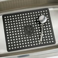 thumbnail image 5 of mDesign Plastic Kitchen Sink Protector Set, Slotted Design, Set of 3 - Black, 5 of 9