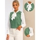 thumbnail image 2 of Blusa A Cuadros De Manga Larga Con Cuello De Pajarita Para Mujer Verde Claro S, 2 of 5