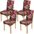 thumbnail image 1 of Funda protectora para silla elástica ABPHQTO flores rojas y rosas juego de 4, 1 of 4