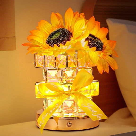 Sunflower Table Lamps, Night Light for Adults Bedroom Decor, Birthday Gift Christmas Present for Women Man
