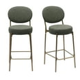 thumbnail image 6 of Knubmt Set of 2 Faux Leather Bar Stools with Golden Metal Legs, 29" Seat Height Upholstered Counter Stool for Kitchen, Bar, Dining Room, Green, 6 of 9
