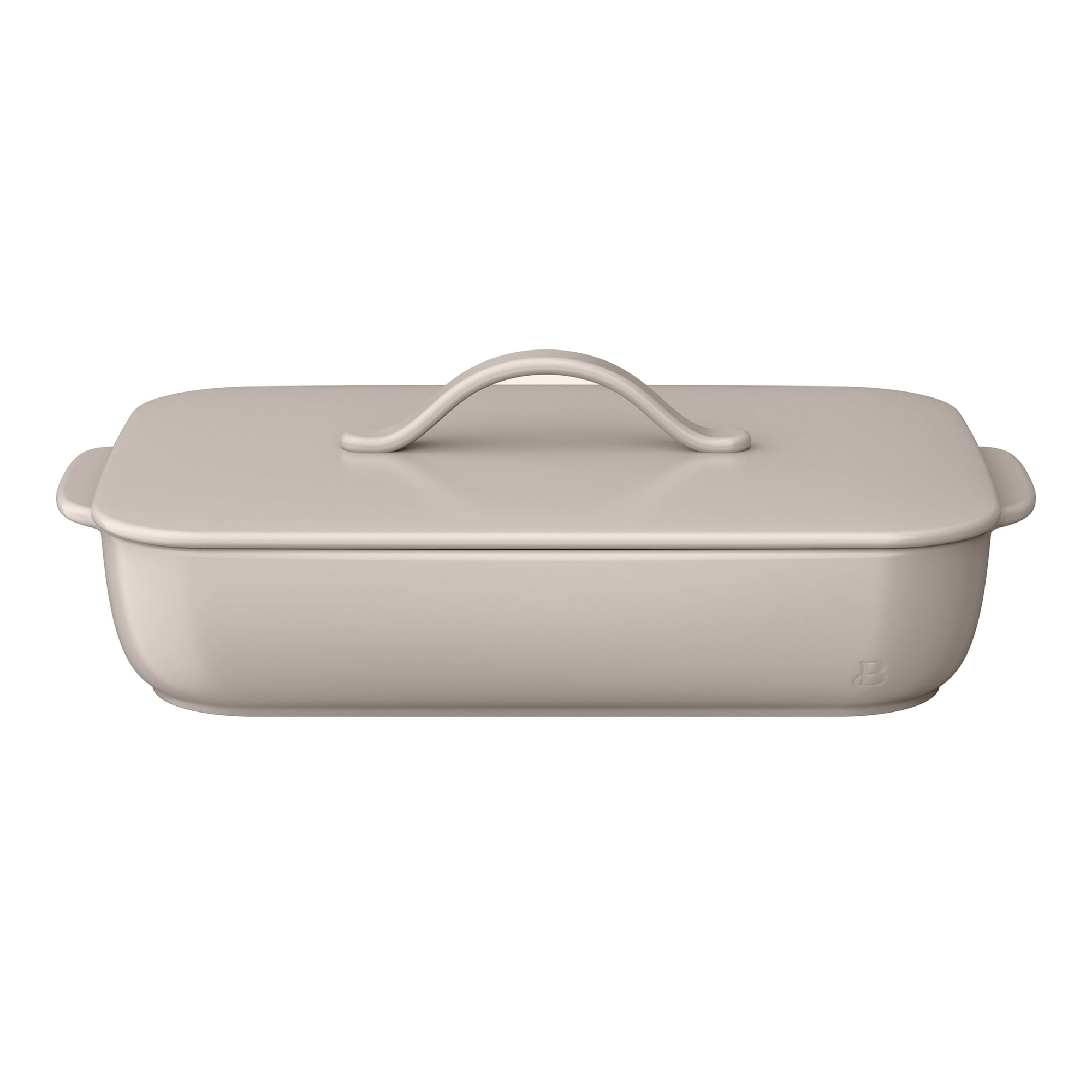 Beautiful by Drew Barrymore Covered Stoneware Baking Dish, 9 in x 13 in, Porcini Taupe