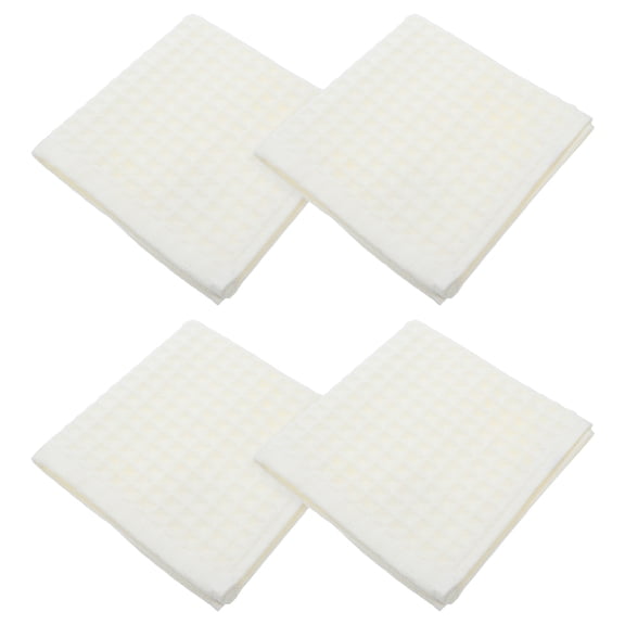 OUNONA Set of 4 Luxury Cotton Waffle Bath Towels and Facecloths, Soft, Highly Absorbent Towels for Daily Bathroom and Use