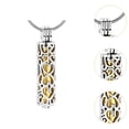 thumbnail image 6 of EHJRE Cylinder Urn Necklace Keepsake Jewelry Retro Stainless Steel Pendant Cremation Urn Holder for Father's Day Gift Cat and Gold, 6 of 9