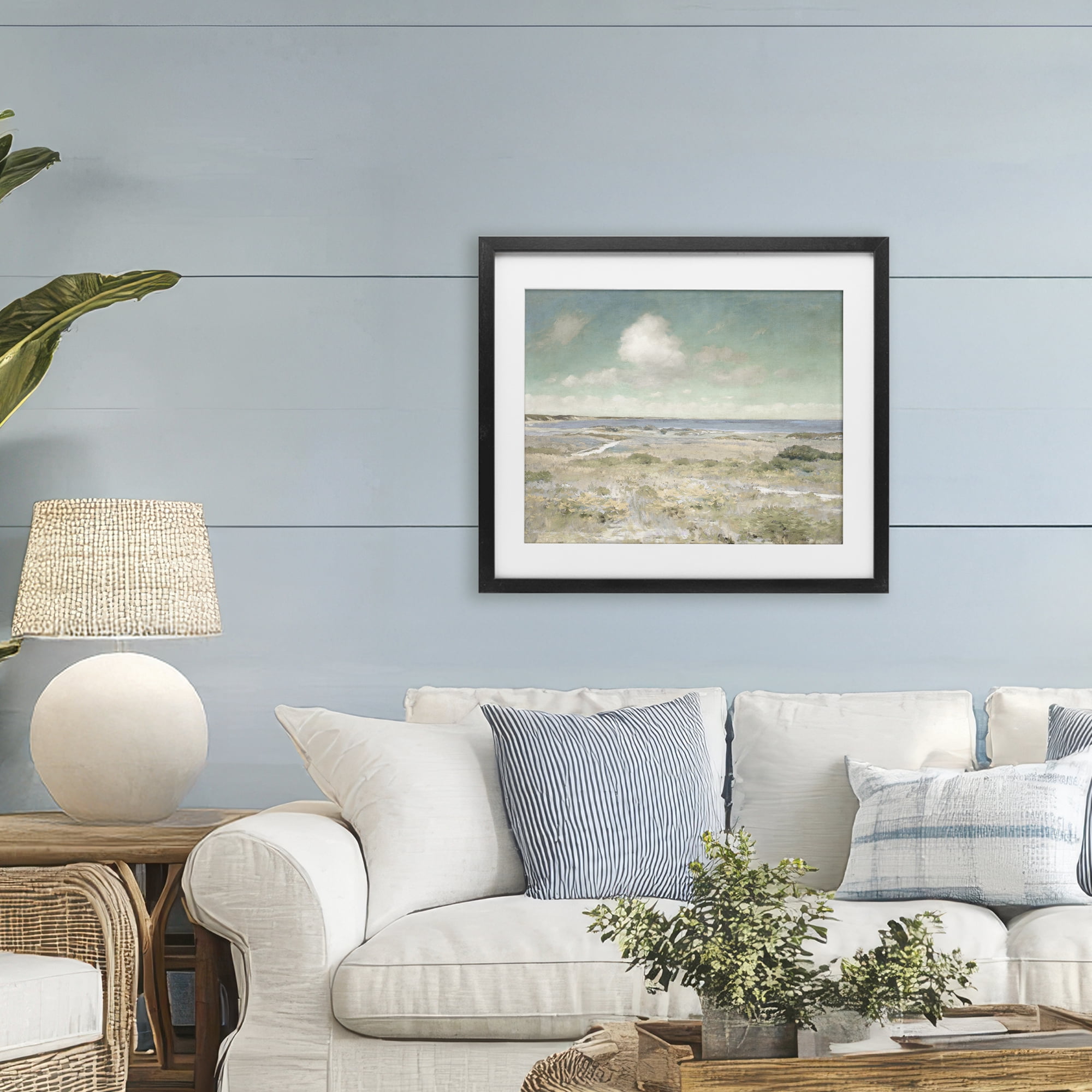 Stupell Industries Water View with Clouds Black Framed Print Under Glass, design by Christy McKee