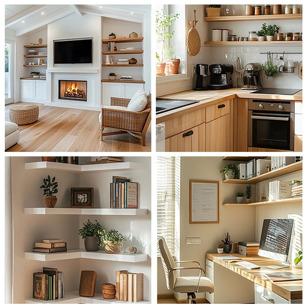 Geemin Space Saving Concealed Shelf Brackets Wall Storage solution Concealed Shelf Supports 4/6/8pcs for Living Room & Bedroom