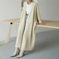 thumbnail image 2 of Womens Sweaters Cardigan Knitted Lightweight Beige Long Cardigan Comfort Colors Winter Outfits Cute Cardigans for Women, 2 of 4