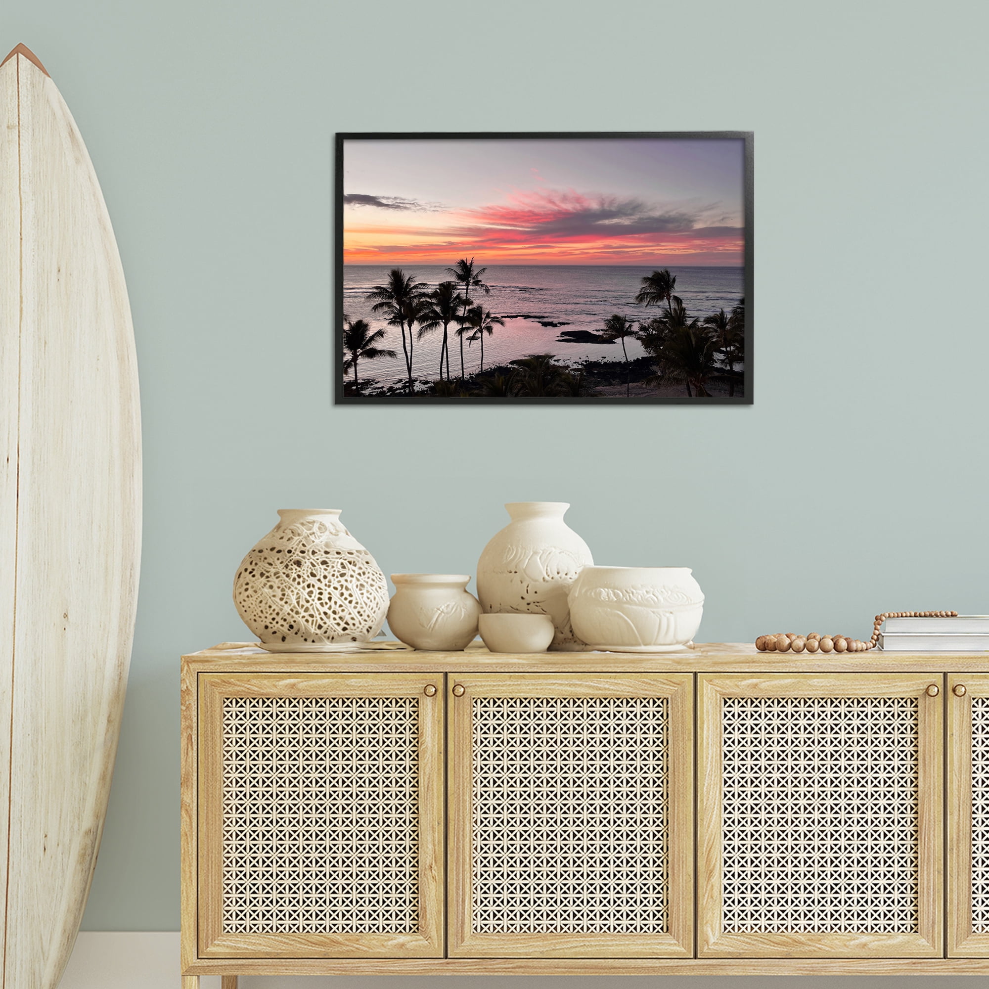 Stupell Industries Fierce Sunset View Landscape Photography Black Framed Art Print Wall Art, 30 x 20
