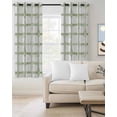thumbnail image 2 of Sage Green Buffalo Plaid Kitchen Curtains Farmhouse Check Stripes Geometric Cafe Short Curtains for Bathroom Blackout Window Curtain Small Window Treatment Drapes for Bedroom Living Room 52"x45"x2, 2 of 9