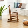 thumbnail image 3 of BplusZ Paint Wood Child's Porch Rocker Rocking Chair Indoor, Brown, 3 of 8