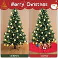 thumbnail image 4 of 48 Inch Christmas Tree Skirt – Velvet Plush Tree Mat, Soft Thickened Polyester with Red Ties, Single-Sided Printing, Available in 30in/36in/48in, Perfect for Holiday Xmas Tree Decoration, 4 of 7