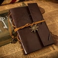 thumbnail image 4 of Classic Vintage Style Anchor & Rudder Decorated PU Cover Notebook Travel Diary Sketchbook (Coffee), 4 of 5