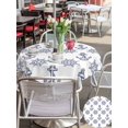 thumbnail image 6 of Outdoor Tablecloth with Umbrella Hole Zipper Blue Anchor Nautical Round Tablecloth 54" Waterproof Outside Table Cloth Rudder Coastal Summer Ocean Patio Table Cover Tablecloths for Picnic Party, 6 of 8